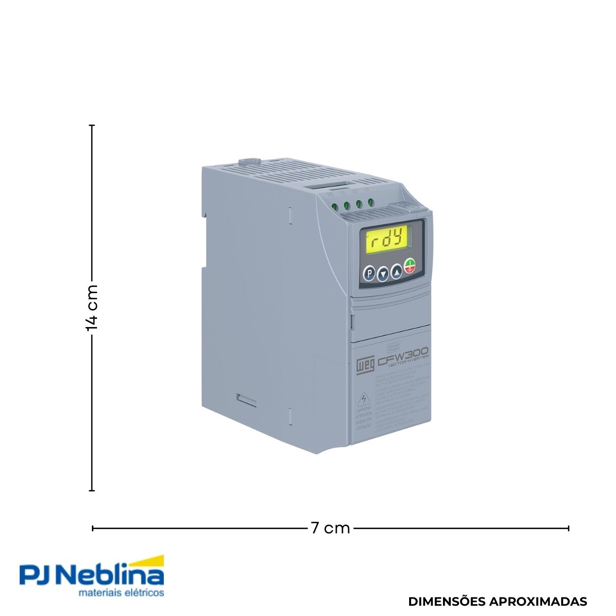 Inversor Frequência Trifásico 380-480V 50/60Hz 1,1A 0,37Kw - Weg