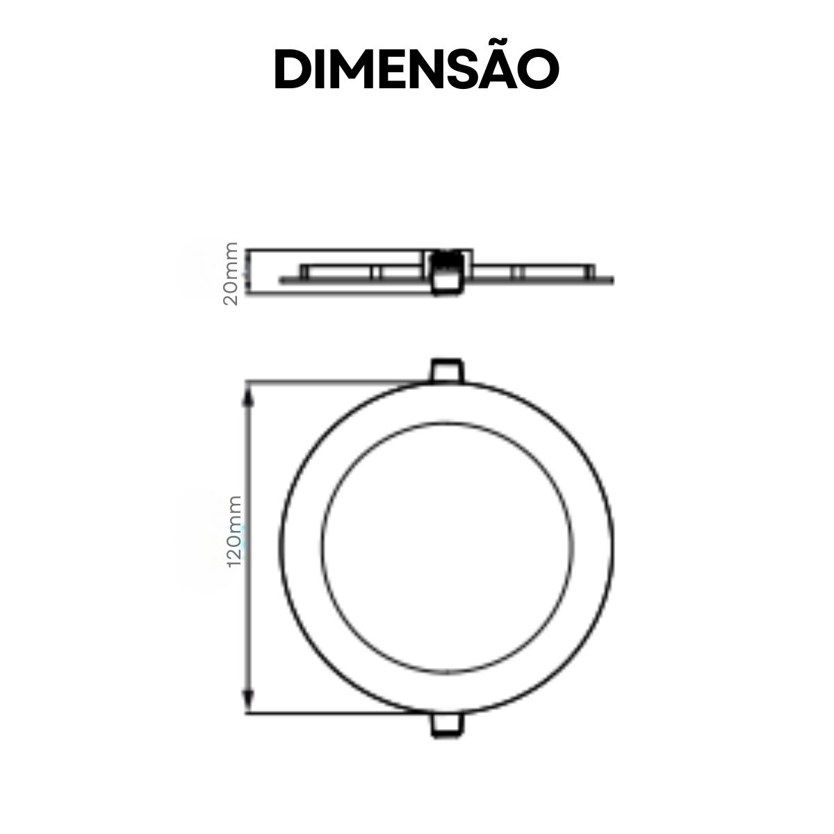 Luminaria Painel Led Embutir Red Bc 6w Bivolt 3000k Branco Q