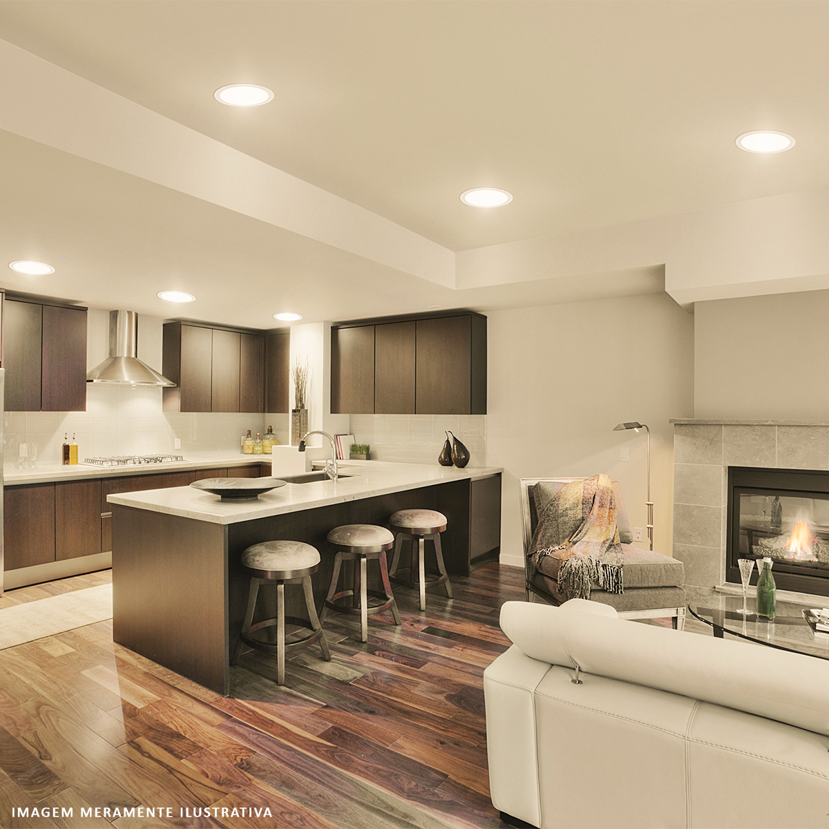 Luminária Painel Led Embutir Redonda Branco 24W Bivolt 3000K Luz Amarela 2000Lm - Philips