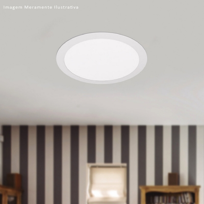 Luminária Comercial Painel Led Embutir Redondo Branco 14,9A 24W Bivolt 50/60Hz 6500K Luz Branca 2000Lm 203,2mm Downlight Dl252 110G - Philips