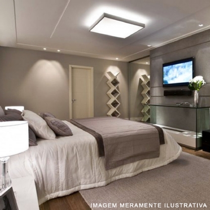 Luminária Plafon Led Sobrepor Quadrada Bivolt 24W 2000Lm 4000K Luz Neutra - Philips