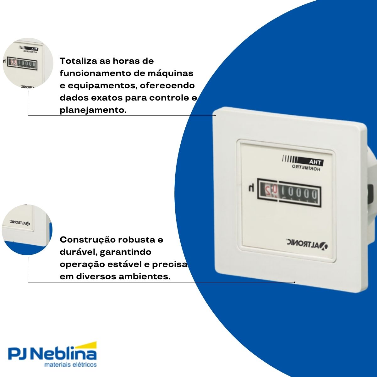 Horimetro Totalizador Horario Eletromecanico 220vca Tha-02