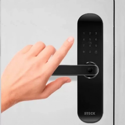 Fechadura Digital Inteligente Smart Wi-fi Com Biometria Preta - Smarteck