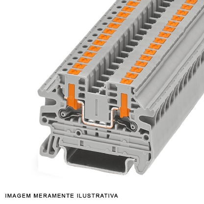 Conector Borne Passagem 2 Conexões 2,50mm 800V Cinza PTV 2,5 - Phoenix