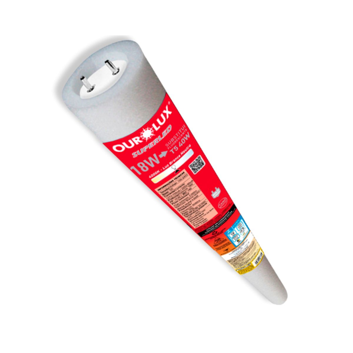 Lâmpada Led Tubular T5 Bivolt Branco Neutro 2000Lm - Ourolux