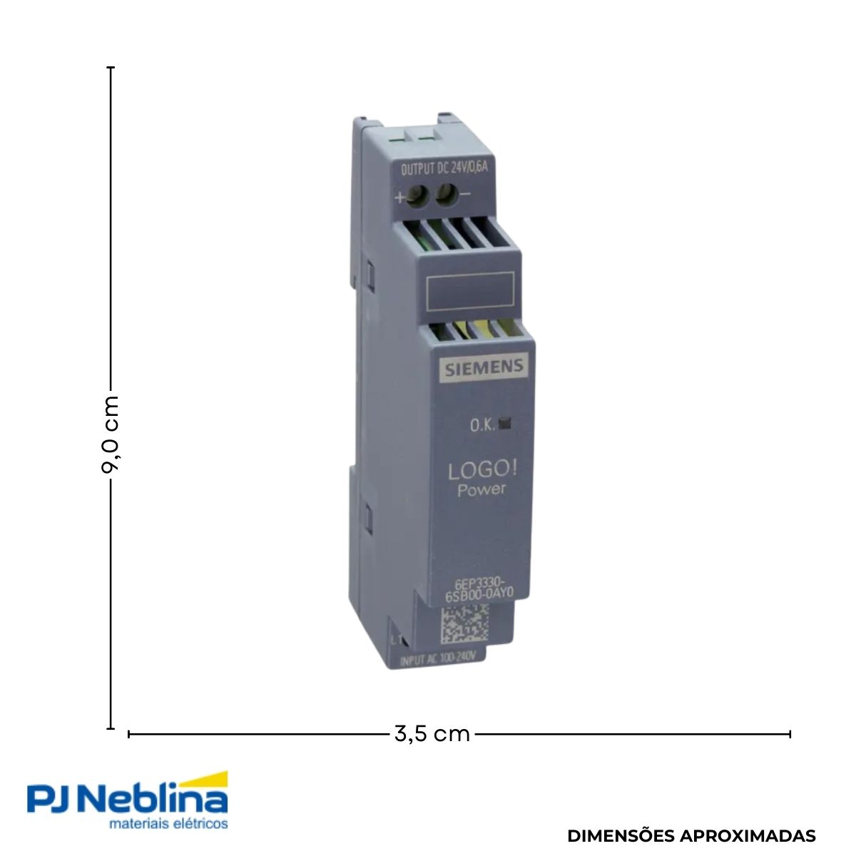 Módulo Alimentação Clp Fonte E=100-240V S=24Vcc 0,6A Logo Power - Siemens