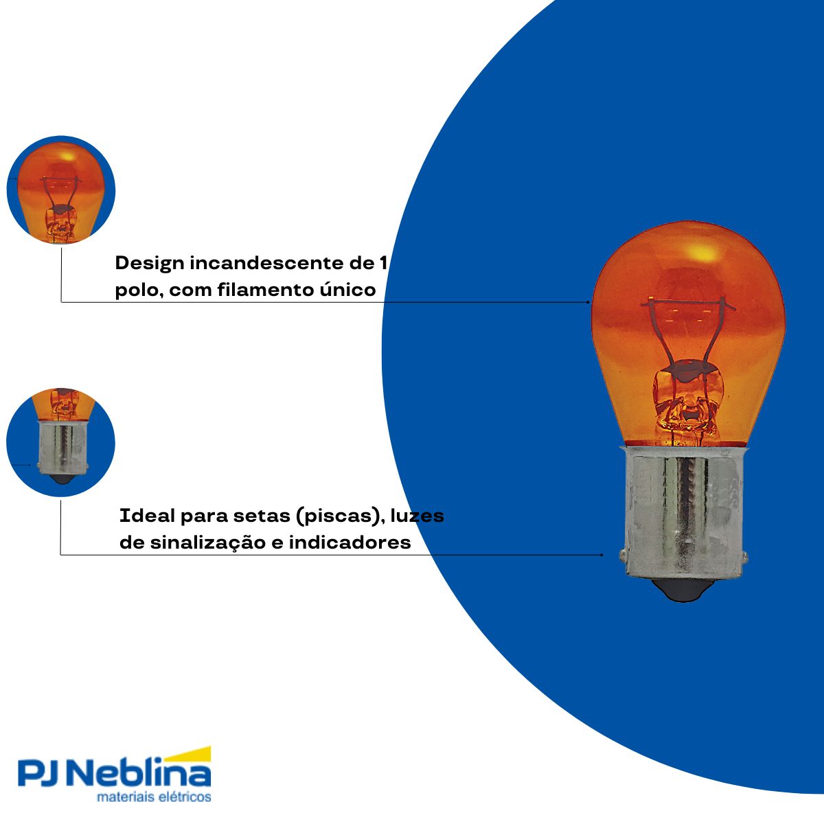 Lampada Incandescente Automotiva P27w 27w 24v Bau15s Ambar