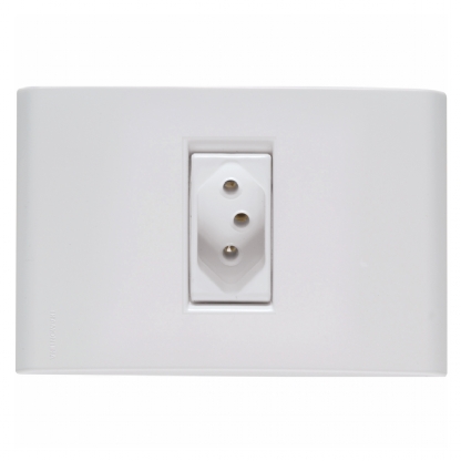 Conjunto 1 Tomada Horizontal 10A 4X2 Liz Branco - Tramontina