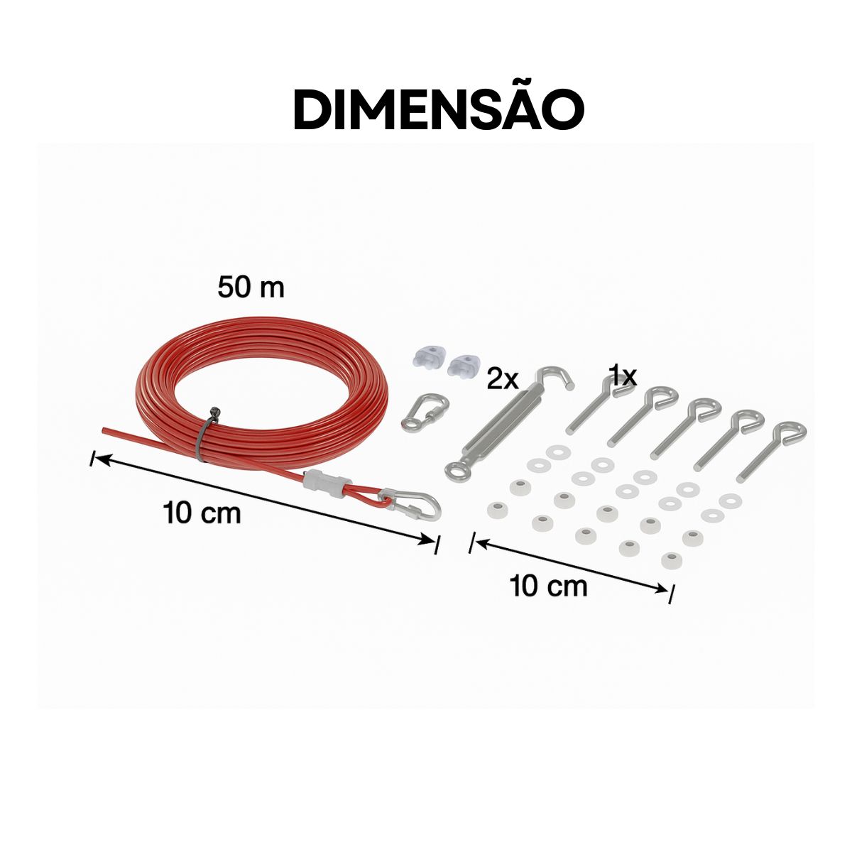 Conjunto Cabo Aço Acec-K50G 50 Metros Weg