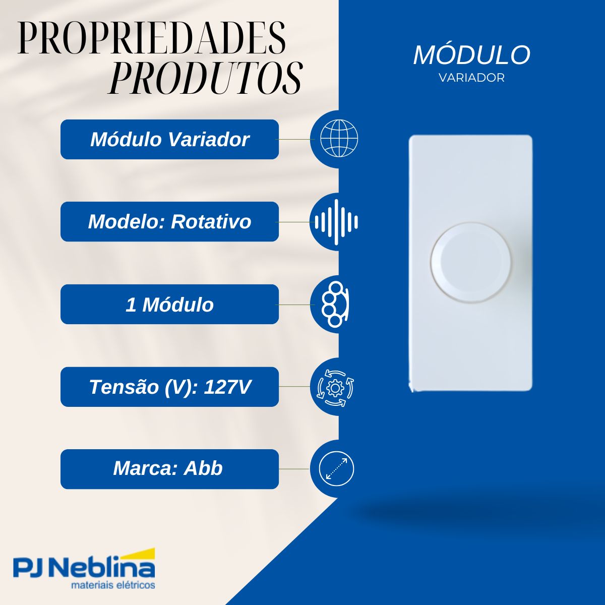 Modulo Variador Luminosidade (dimmer) Rotativo 1 Mod 500w 12