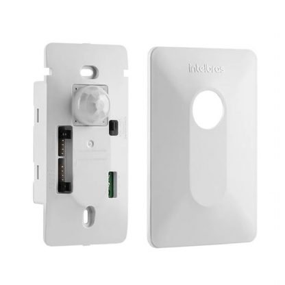 Sensor Presença Com Fotocélula Embutir Parede Bivolt Alcance 9 Metros Branco Placa 4X2 - Intelbras