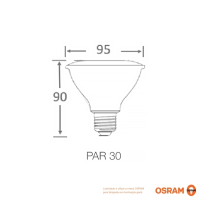 Lâmpada Led Par30 9,5W Bivolt E27 6500K Luz Branca - Ledvance