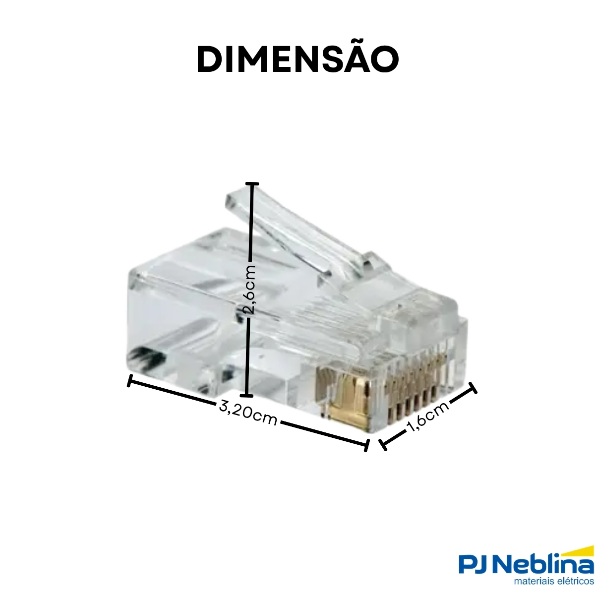 Plug Rj45 8X8 Pacote 100Peças - Asantos