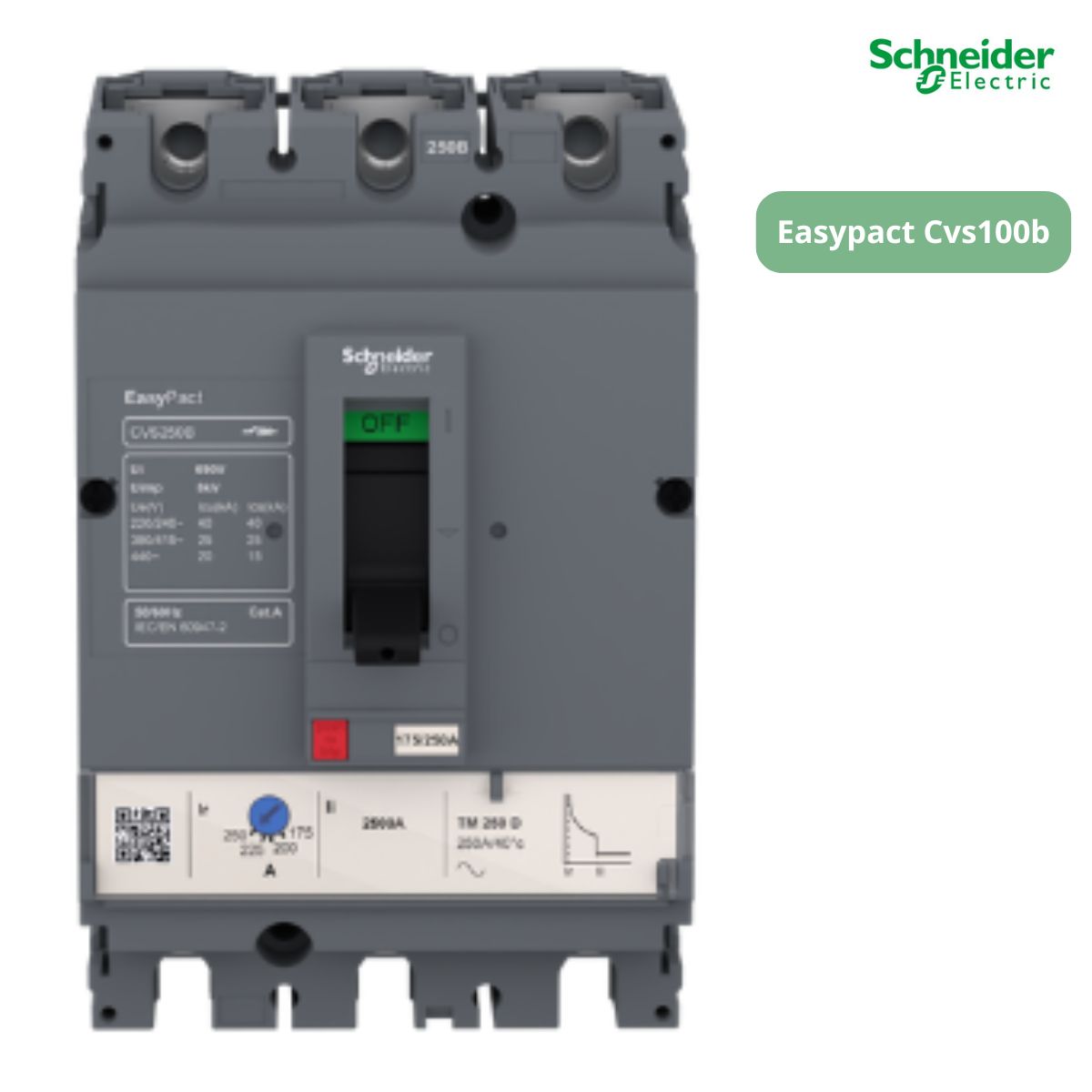Disjuntor Caixa Moldada Tripolar 44,1-63A 25Ka 380/415V 50/60Hz Easypact Cvs100b - Schneider Electric