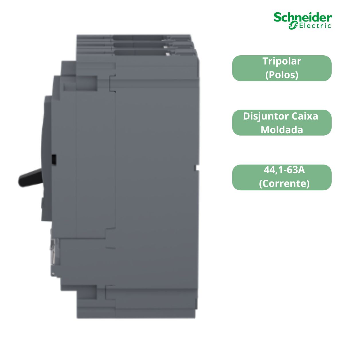 Disjuntor Caixa Moldada Tripolar 44,1-63A 25Ka 380/415V 50/60Hz Easypact Cvs100b - Schneider Electric