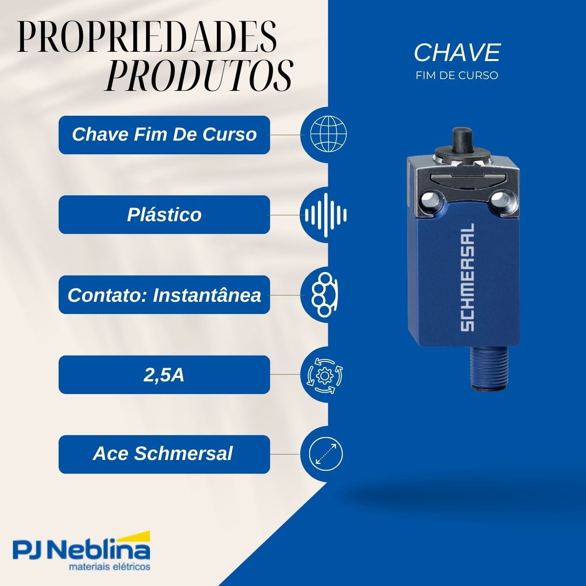 Chave Fim De Curso 2,5A Ip66/Ip67 - Ace Schmersal