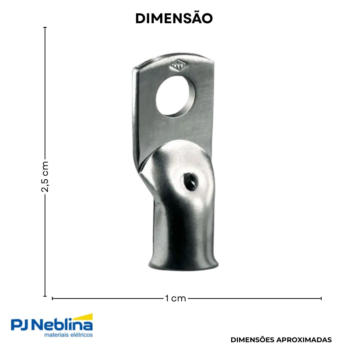 Terminal Compressao 2,50-4,00mm 1 Compr 1 Furo F=5mm 3/16 (m