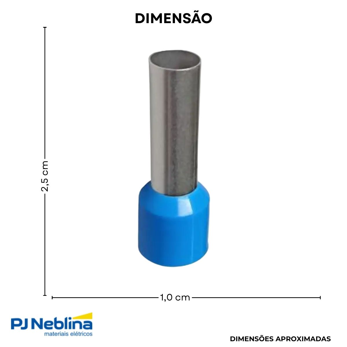 Terminal Tubular (Ilhos) 16Mm (6Awg) Pré-Isolado Azul - Intelli