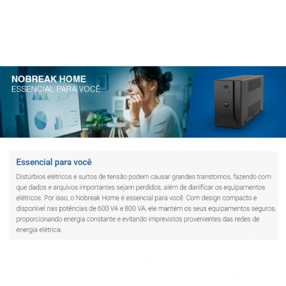 Nobreaks Home 1200Va Entrada 115/220V Saída 115V Bateria Selada 90 Minutos HOME012051030200 - WEG