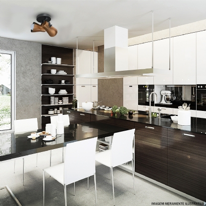 Spot Direcionável Octa Duplo Sobrepor E27 20W Bivolt Cobre - Startec