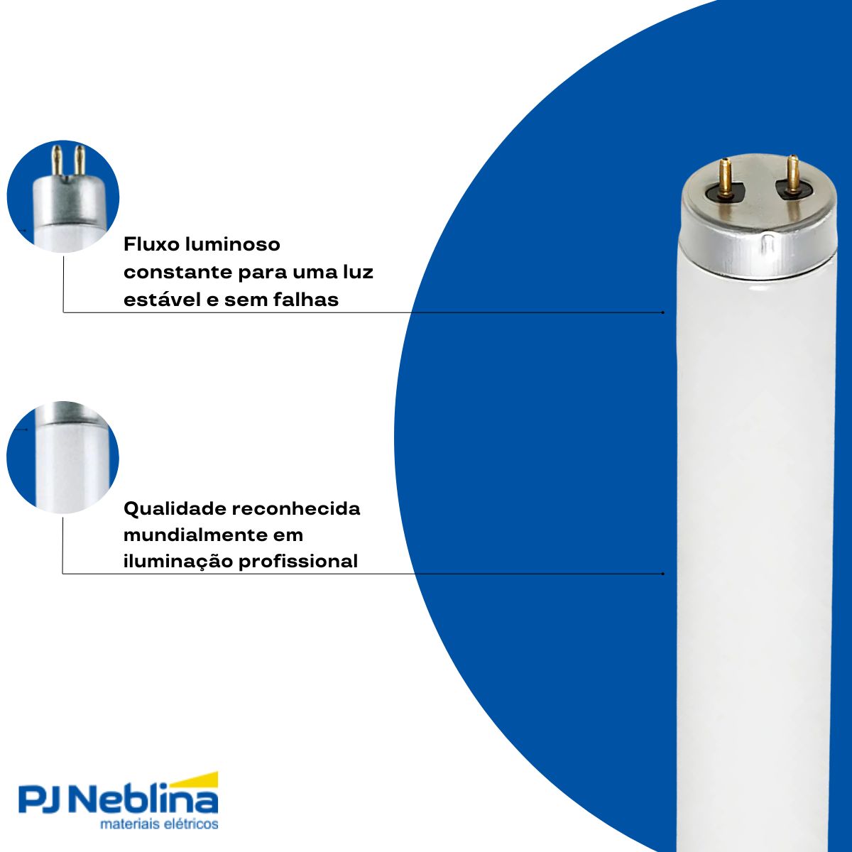 Lâmpada Fluorescente Tubular T8 40W G13 5000K Luz Do Dia Luz Branca 1200Mm - Luzy