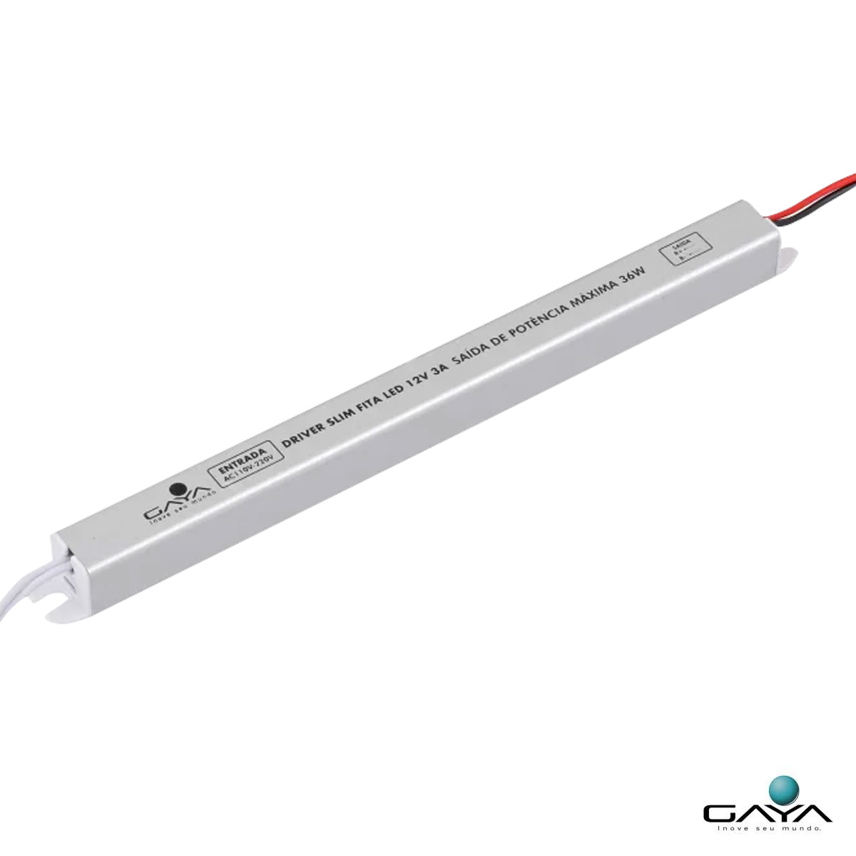 Driver Slim Fita Led 3A 36W 12V Alumínio 9365 - Gaya