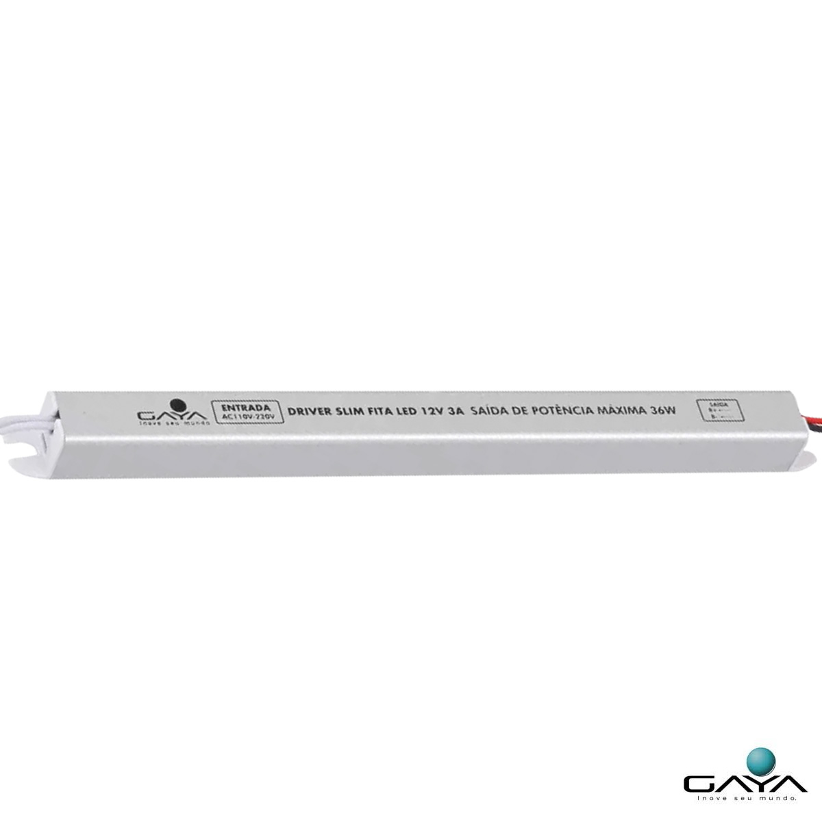 Driver Slim Fita Led 3A 36W 12V Alumínio 9365 - Gaya