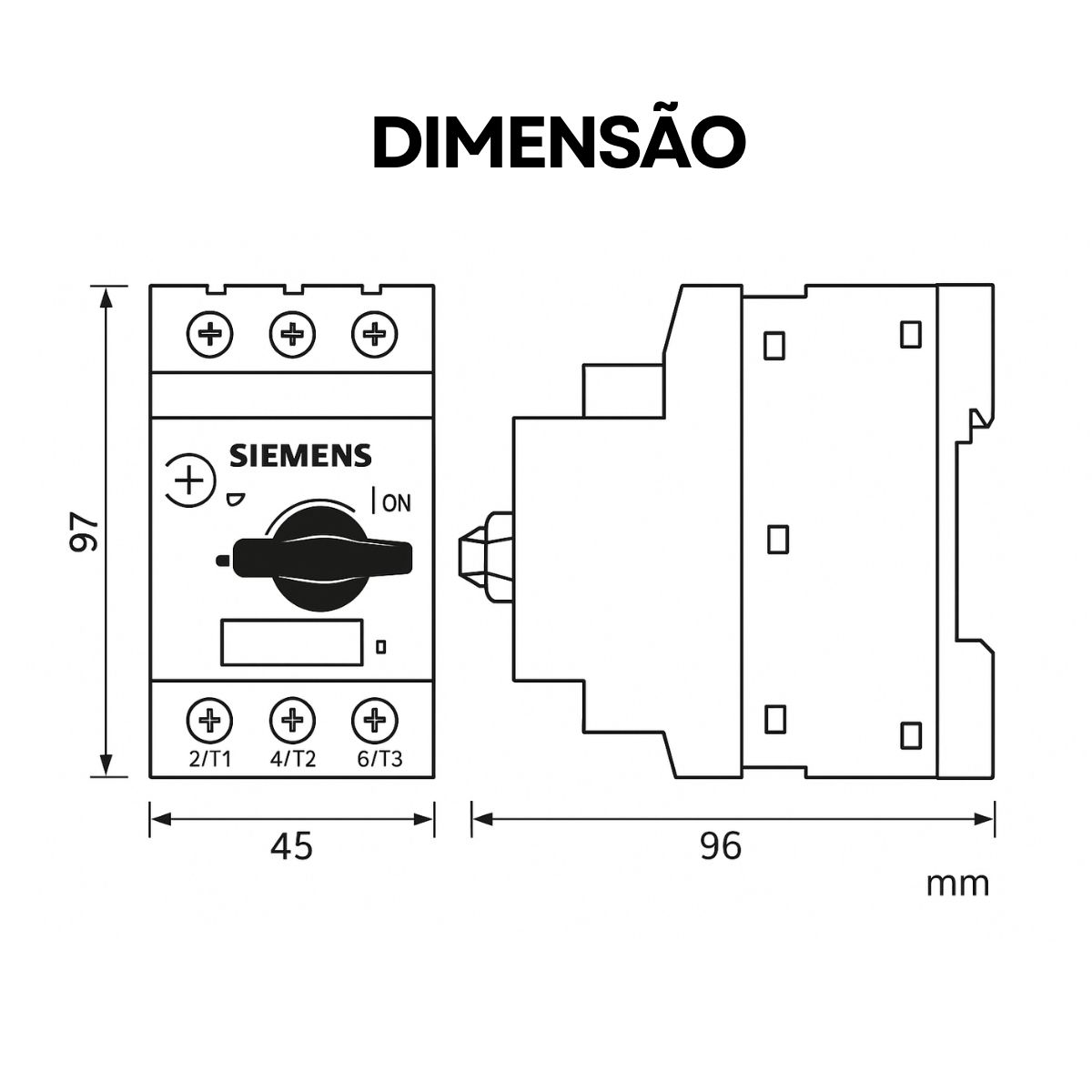 Disjuntor Motor Tripolar 1,6a 1,1-1,6a 400v 100ka 400v 50/60