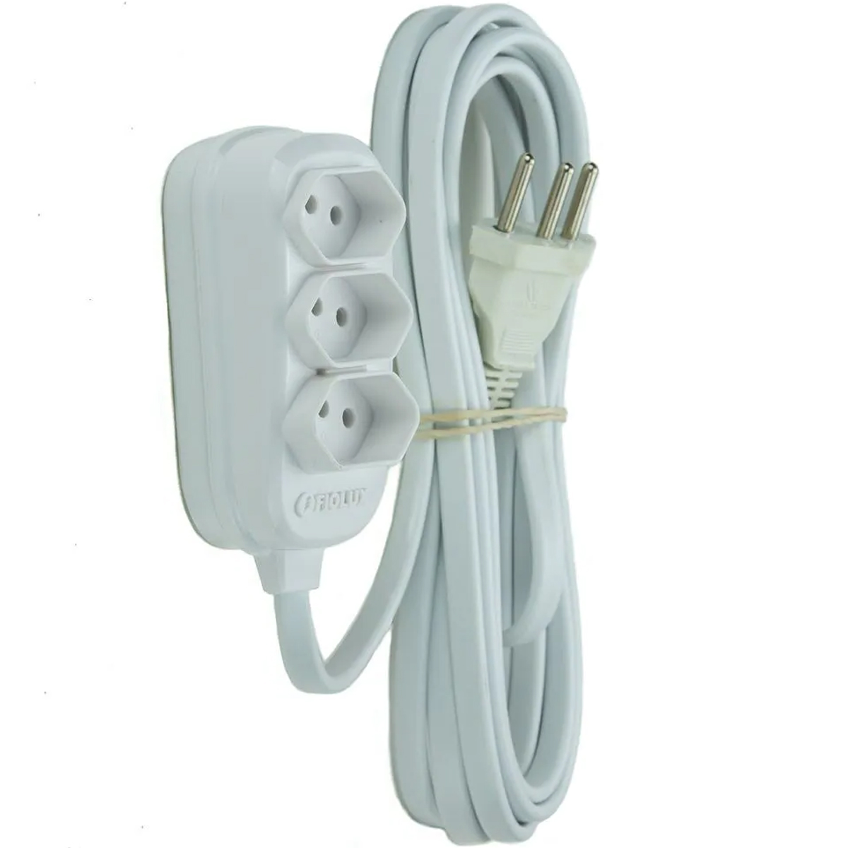 Extensão Elétrica 2 Metros Branco 3 Tomadas  10A Bivolt - Fiolux
