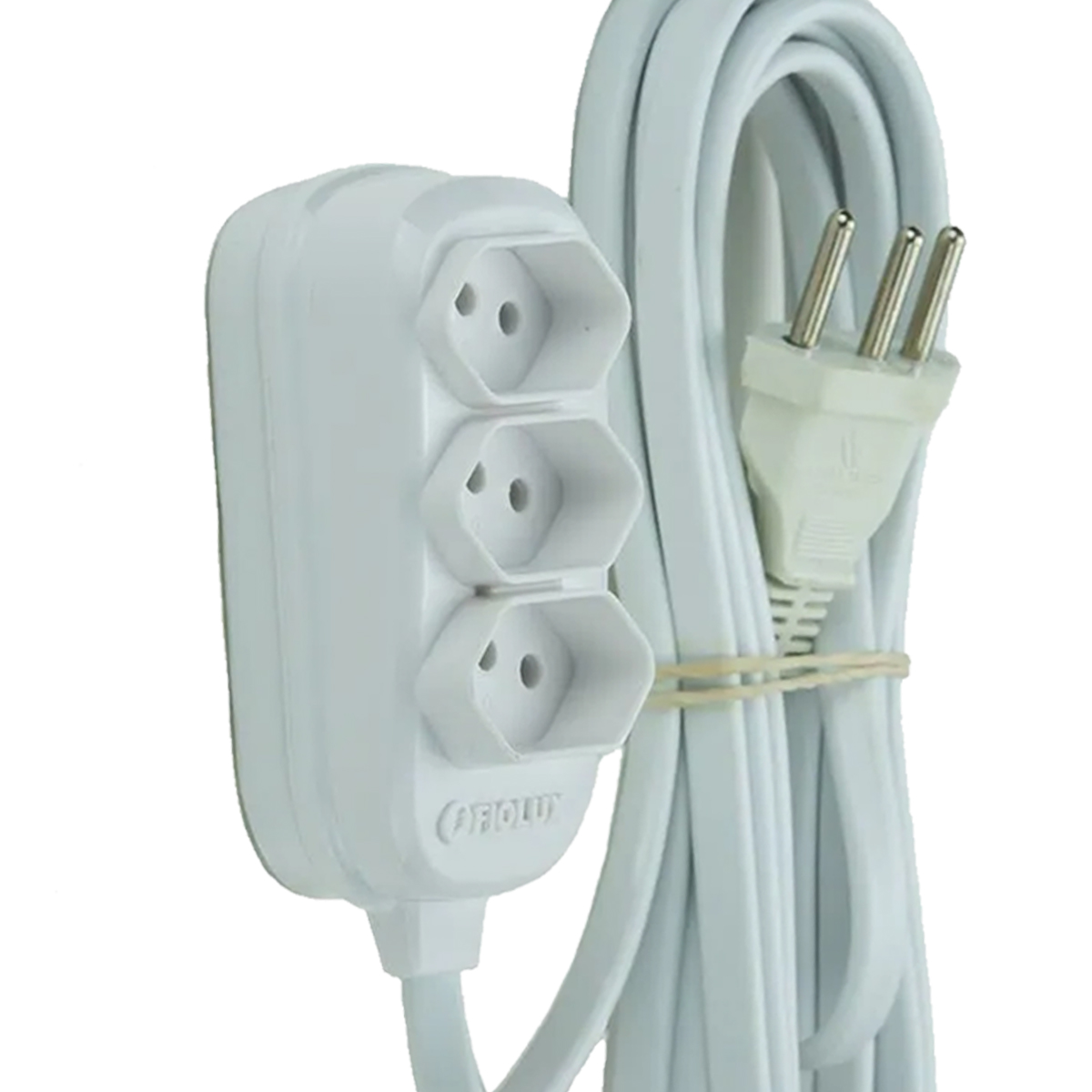 Extensão Elétrica 2 Metros Branco 3 Tomadas  10A Bivolt - Fiolux
