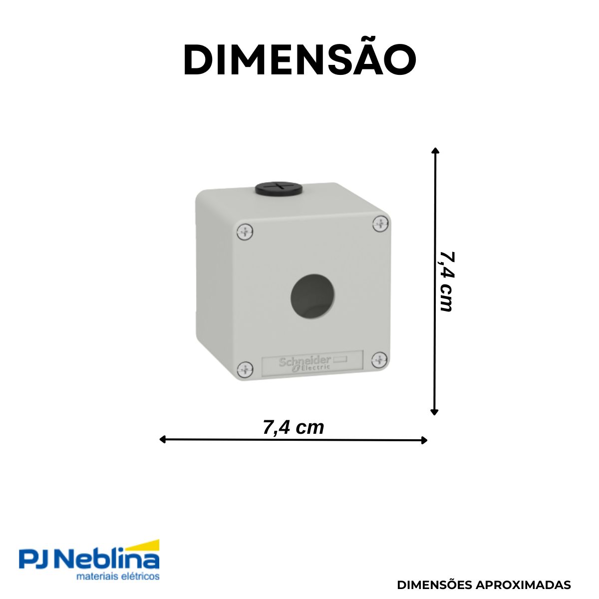Botoeira Comando Vazia 1 Furo 22Mm Zinco Cinza Ip65/Ip66/Ip69 - Schneider