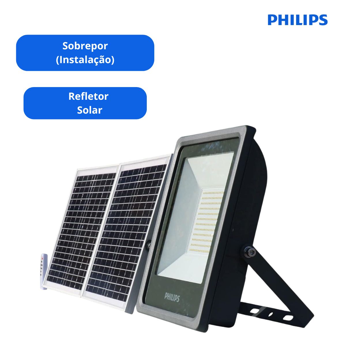 Luminária Refletor Solar Led Retangular Sobrepor Cinza 48W Luz Branca 5700K 4800Lm - Philips