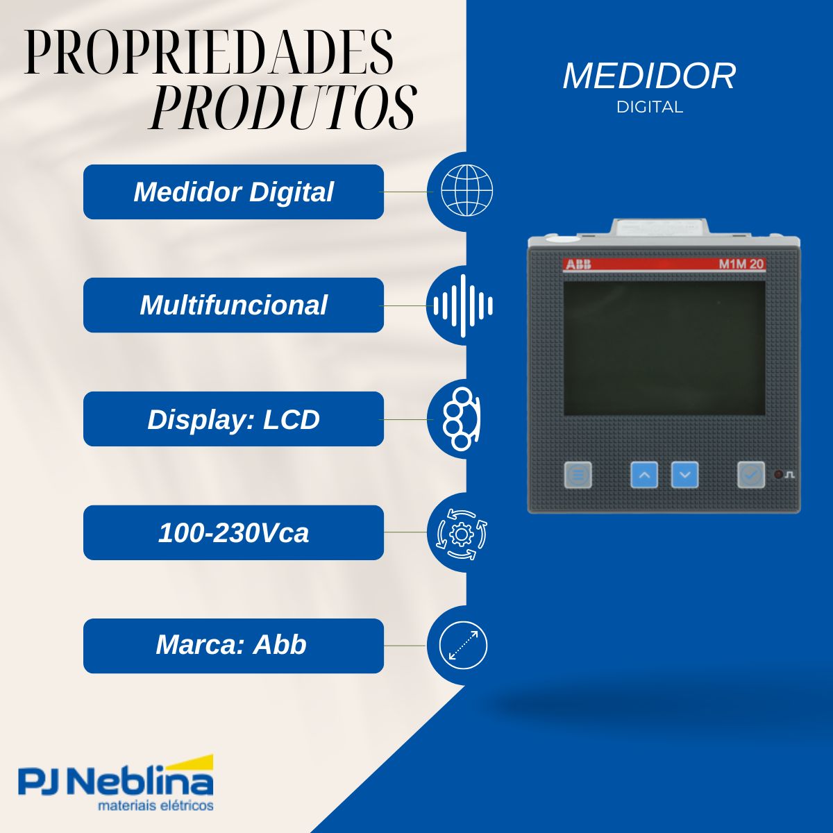 Medidor Potencia Digital 100-230vca Display Lcd Modbus Rtu P