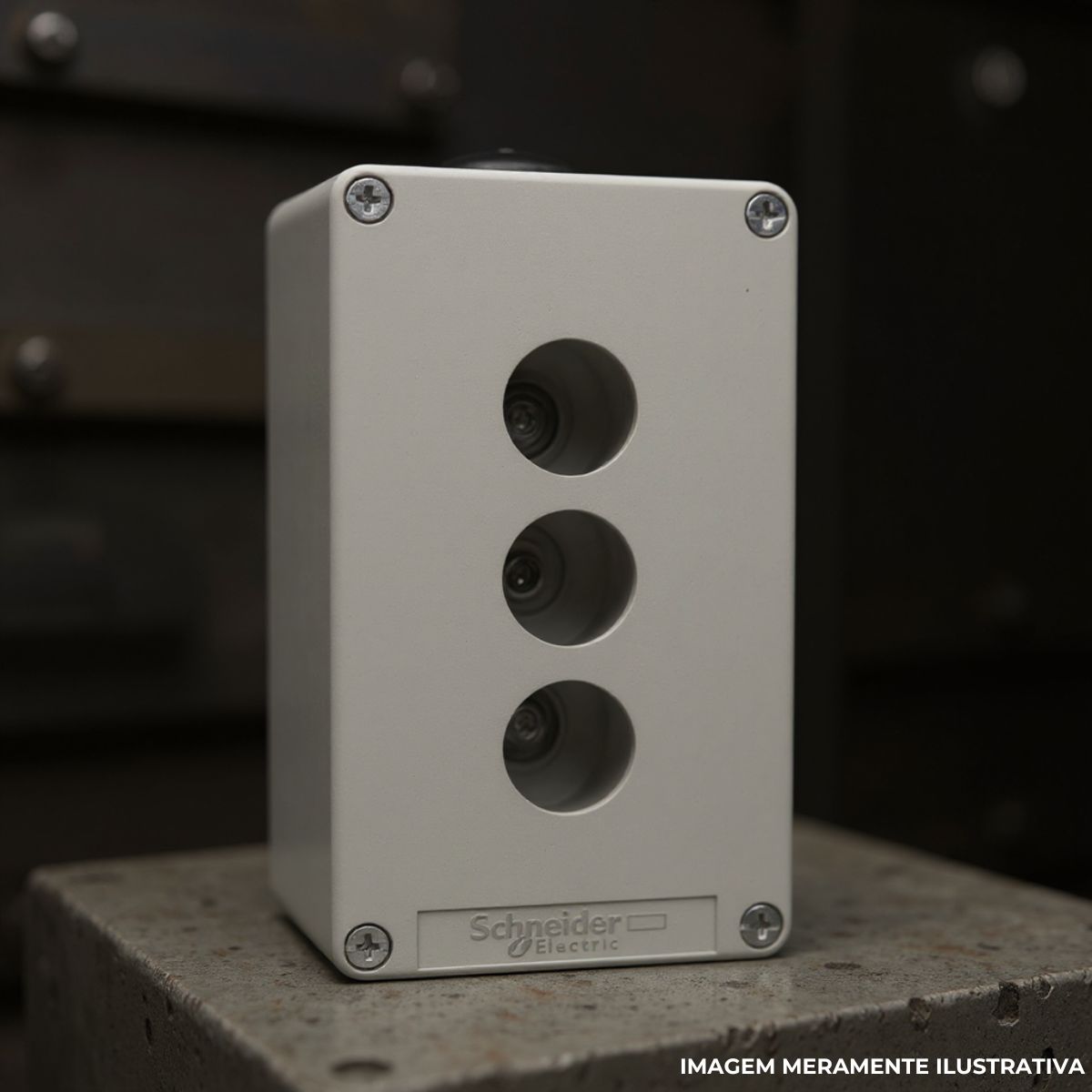 Botoeira Comando Metálica 4 Furos 175X80X77Mm 22Mm Cinza Ip65/Ip66/Ip69 - Schneider