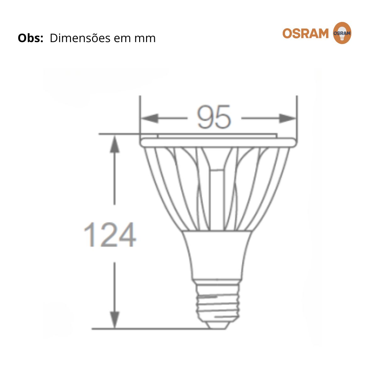 Lâmpada Led Par30 28W Bivolt E27 3000K Luz Amarela 3000Lm 30G 7017621 - Osram
