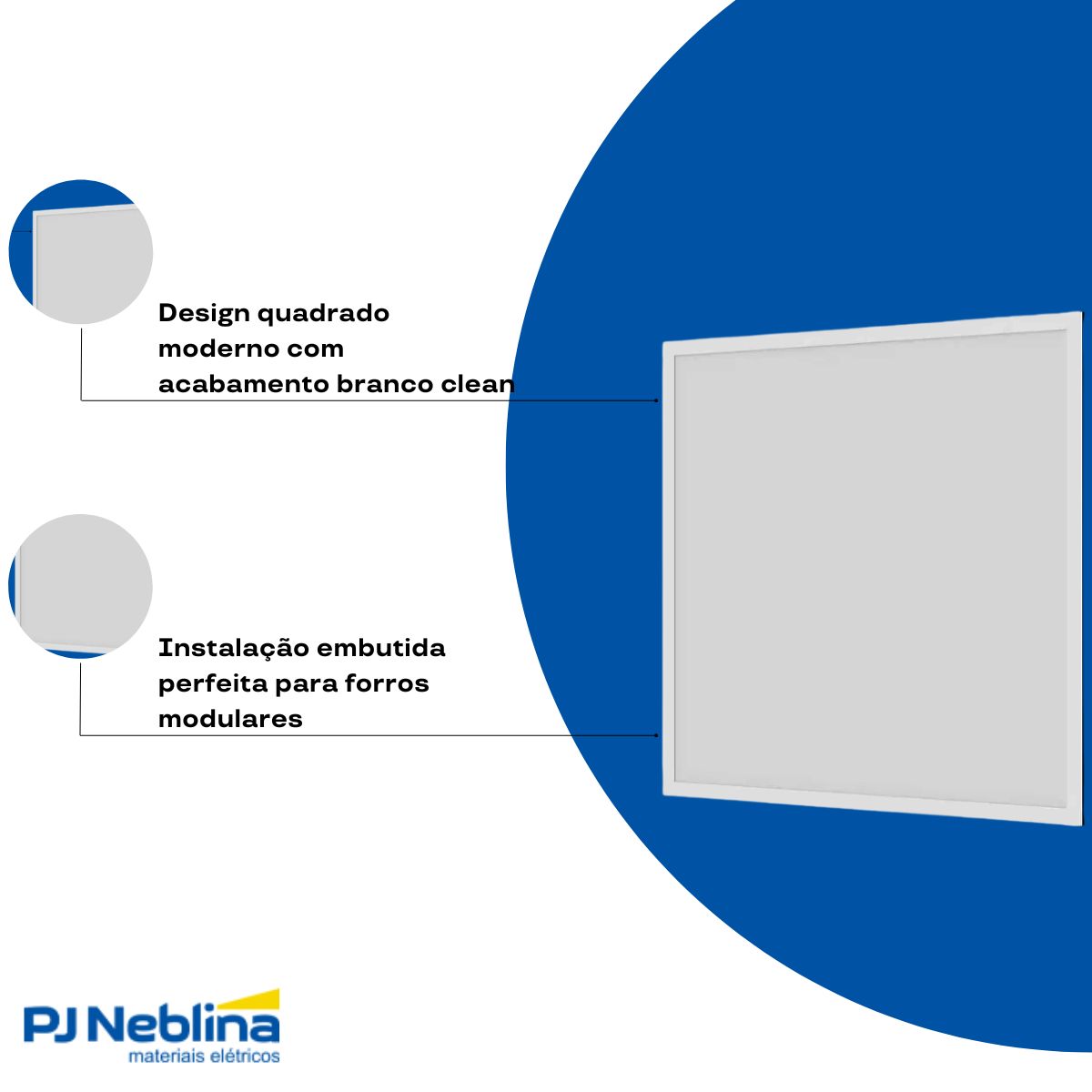 Luminária Painel Led Embutir Quadrado Branco 36W Bivolt 3000K Branco Quente 4000Lm Dif Poliestireno - Ledvance