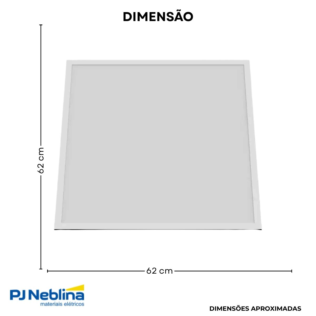 Luminária Painel Led Embutir Quadrado Branco 36W Bivolt 3000K Branco Quente 4000Lm Dif Poliestireno - Ledvance