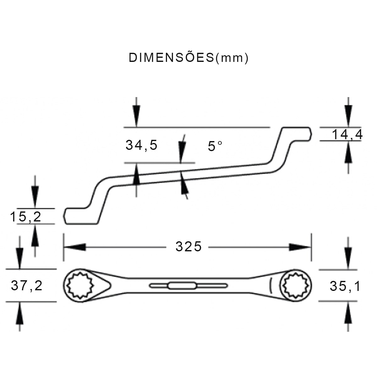 Chave Estrela 15/16x1 Polegadas 325Mm Aço Cromo Vanadium 003.559 - Gedore