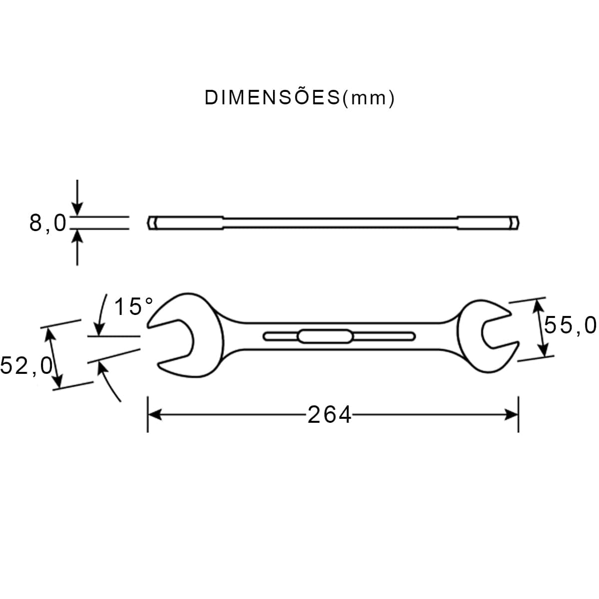 Chave Fixa 15/16x1 Polegadas 264Mm Aço Cromo Vanadium 004.560 - Gedore