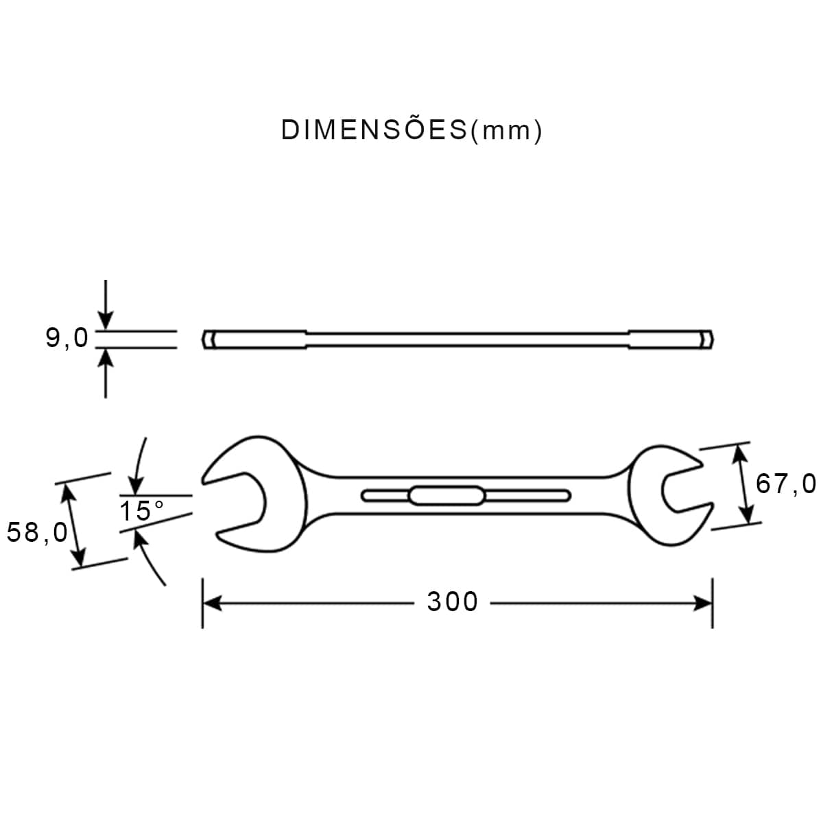 Chave Fixa 1.1/16X1.1/4 Polegadas 300Mm Aço Cromo Vanadium 004.562 - Gedore