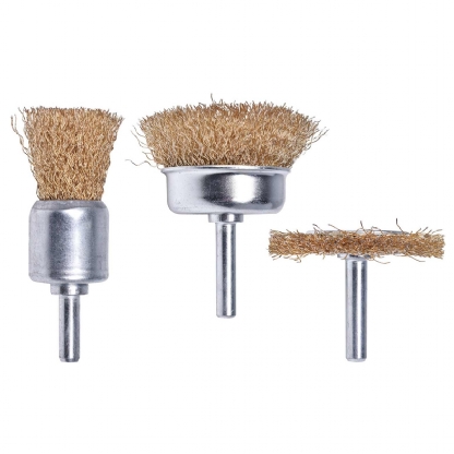 Jogo Escova Aço 3 Peças 1 Plana 50mm 2 Copos 25 e 50 mm - Mtx