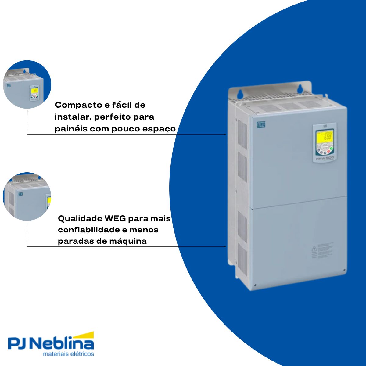 Inversor Frequência Trifásico 200-240V 50/60Hz 88A 22Kw - Weg