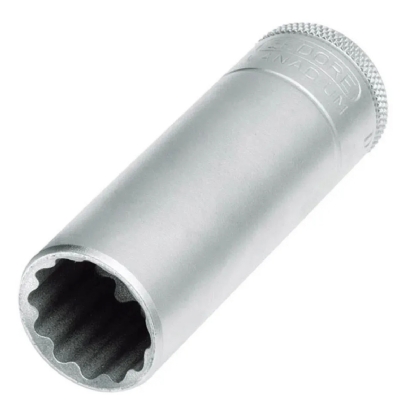 Soquete Estriado Longo Encaixe 1/2 Polegadas 19mm D19L-19 - Gedore