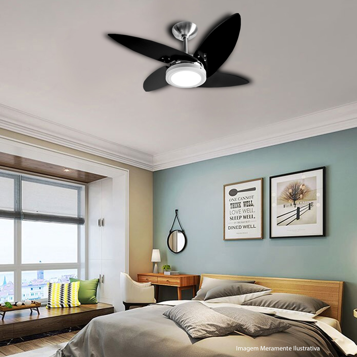 Ventilador Teto Azzam Led 110/127V 130W Alumínio Escovado - Tron Ventiladores