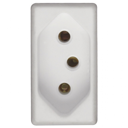 Módulo Tomada 20A Liz Lux2 Giz Tablet Lizflex Plastibox Branco - Tramontina