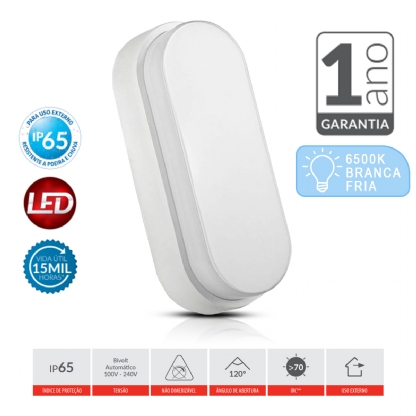 Luminária Tartaruga Led Sobrepor Hummer Branco 5W Bivolt 6500K Luz Branca - Avant