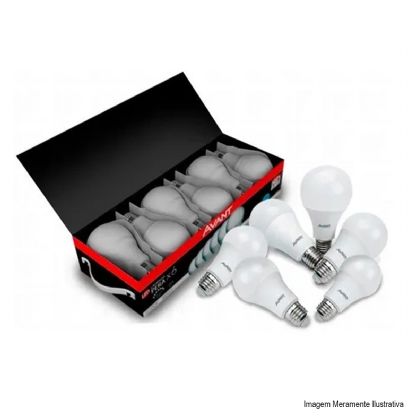Kit 6 Lâmpada Led Bulbo A60 9W Bivolt E27 6500K Luz Branca - Avant