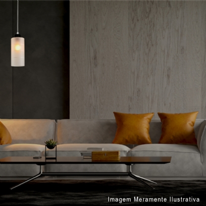 Luminária Pendente Led Primus Transparente/Fosco Listrado 1X15W 1X E27 - Avant