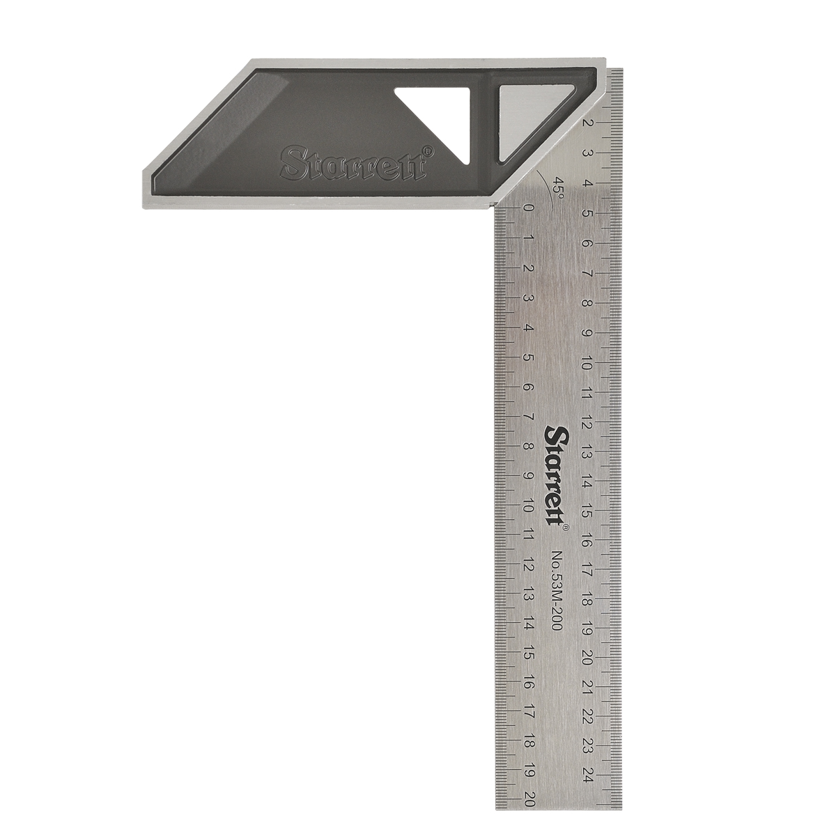 Esquadro Carpinteiro 250Mm Com Cabo Alumínio Lâmina Aço Inox K53M-250-S - Starrett