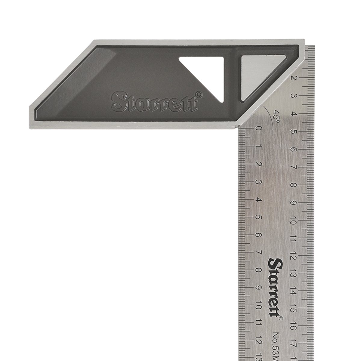 Esquadro Carpinteiro 250Mm Com Cabo Alumínio Lâmina Aço Inox K53M-250-S - Starrett